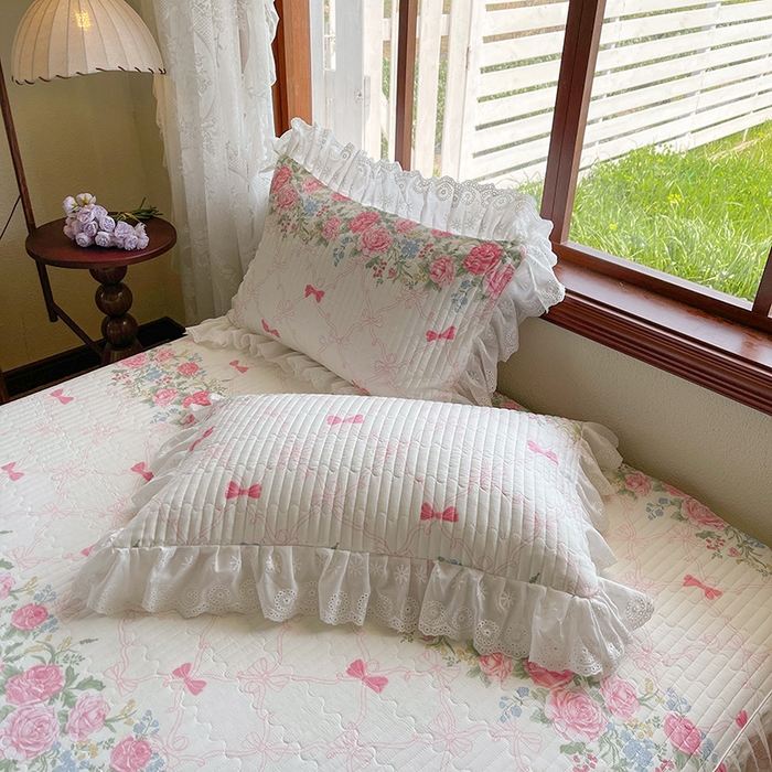 91家纺网 家纺一手货源 找家纺 罗艺轩 2025新款全棉印花床笠式床裙三件套 仲夏美梦