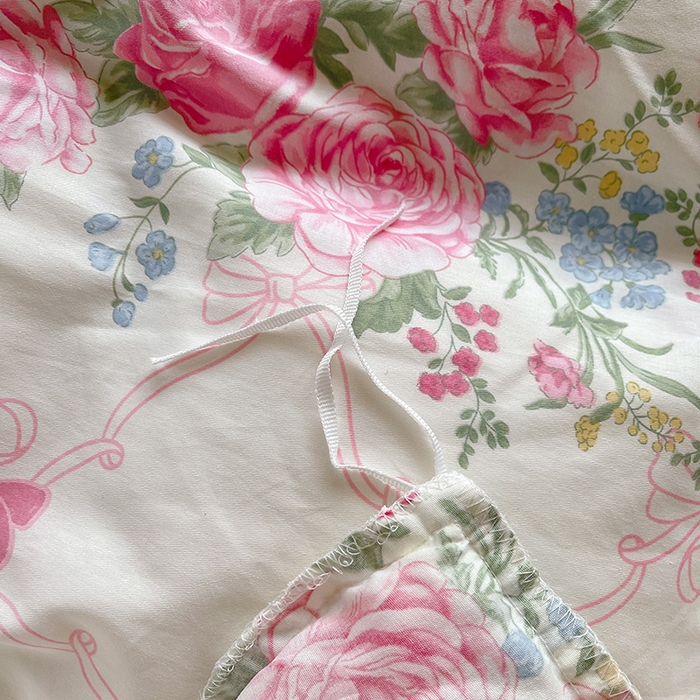 91家纺网 家纺一手货源 找家纺 罗艺轩 2025新款全棉印花床笠式床裙三件套 仲夏美梦