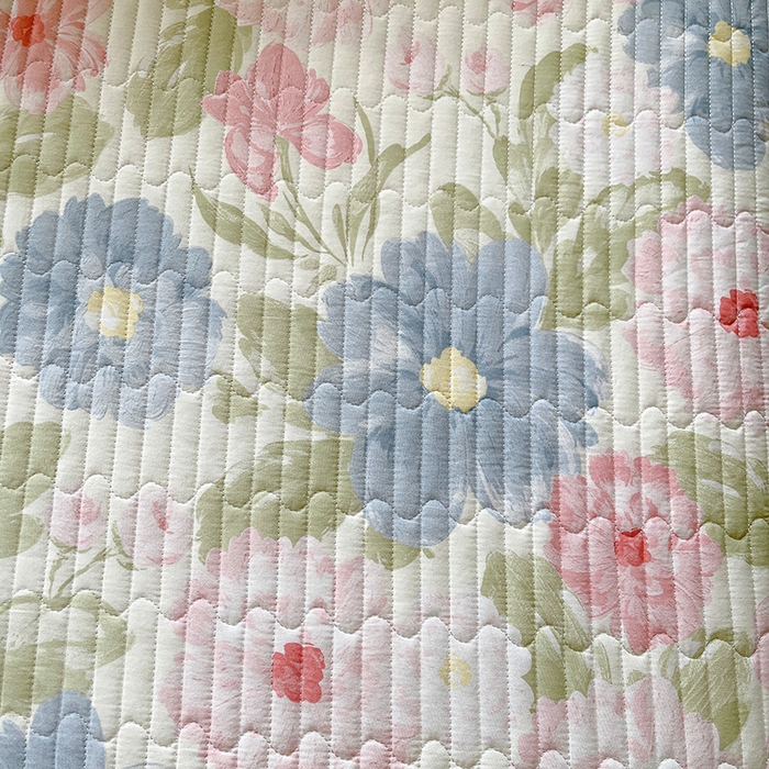 91家纺网 家纺一手货源 找家纺 罗艺轩 2025新款全棉印花床笠式床裙三件套 斐叶花影