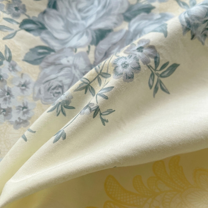 91家纺网 家纺一手货源 找家纺 罗艺轩 2025新款全棉印花床笠式床裙三件套 醉花语