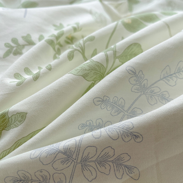 91家纺网 家纺一手货源 找家纺 罗艺轩 2025新款全棉印花床笠式床裙三件套 沁语花叶