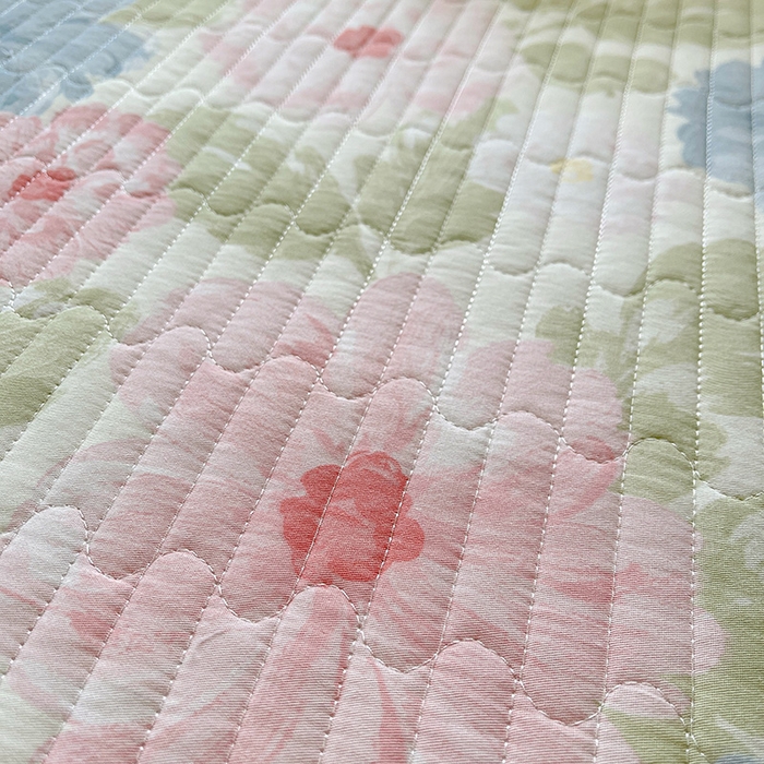 91家纺网 家纺一手货源 找家纺 罗艺轩 2025新款全棉印花床笠式花边床裙四件套 斐叶花影