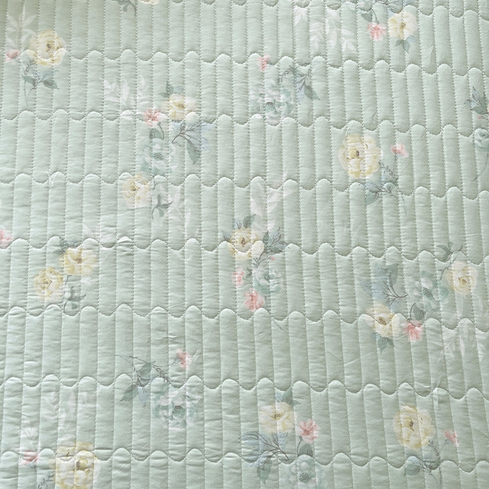 91家纺网 家纺一手货源 找家纺 罗艺轩 2025新款全棉印花床笠式花边床裙四件套 茉莉清雨