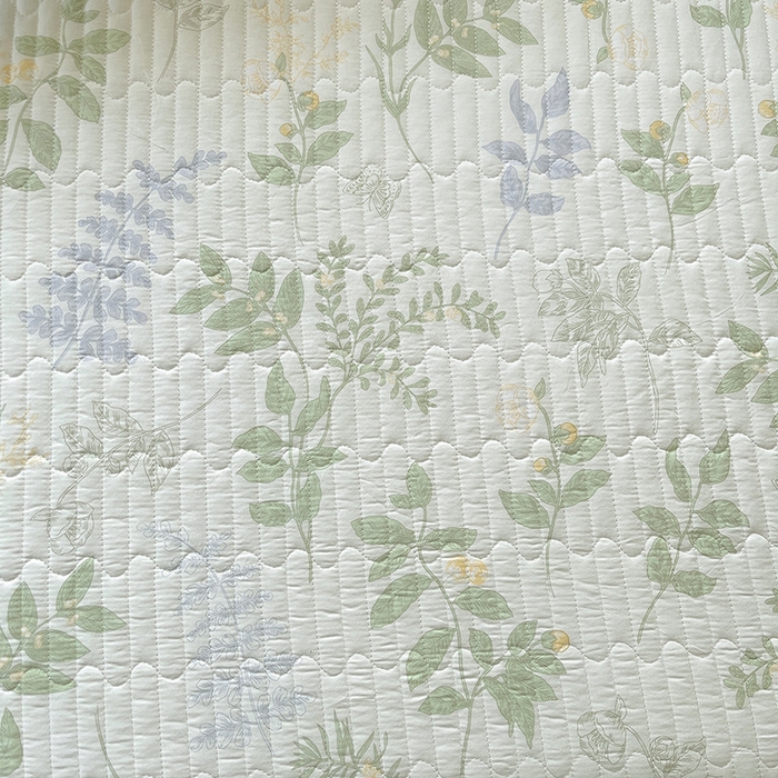 91家纺网 家纺一手货源 找家纺 罗艺轩 2025新款全棉印花床笠式花边床裙四件套 沁语花叶