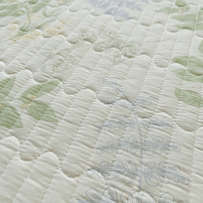 91家纺网 家纺一手货源 找家纺 罗艺轩 2025新款全棉印花床笠式花边床裙四件套 沁语花叶