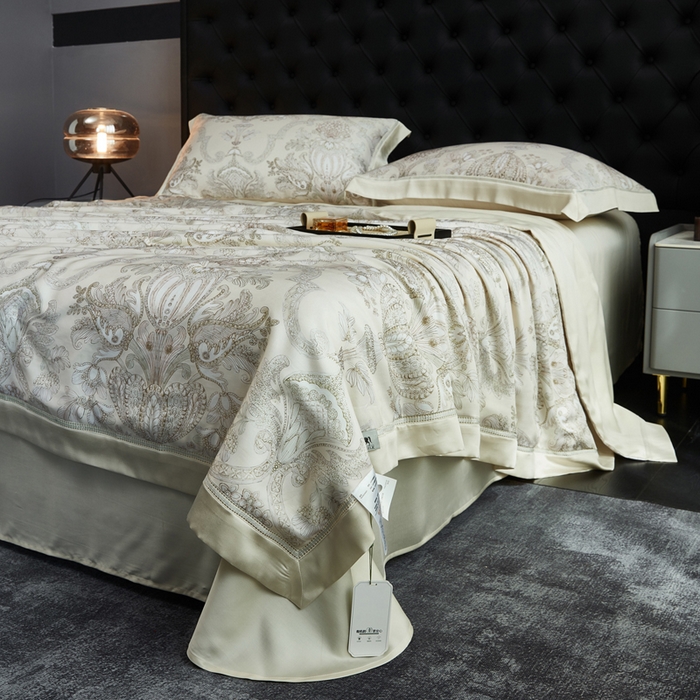 91家纺网 家纺一手货源 找家纺 桂雅居 2025新款60支莱赛尔数码印花蚕丝夏被-蚕小青 悸川-黄