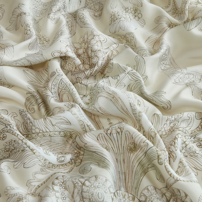 91家纺网 家纺一手货源 找家纺 桂雅居 2025新款60支莱赛尔数码印花蚕丝夏被-蚕小青 悸川-黄