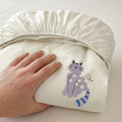 91家纺网 家纺一手货源 找家纺 （总）泽西2025新品A类13376全棉可爱风卡通烫画单床笠枕套三件套