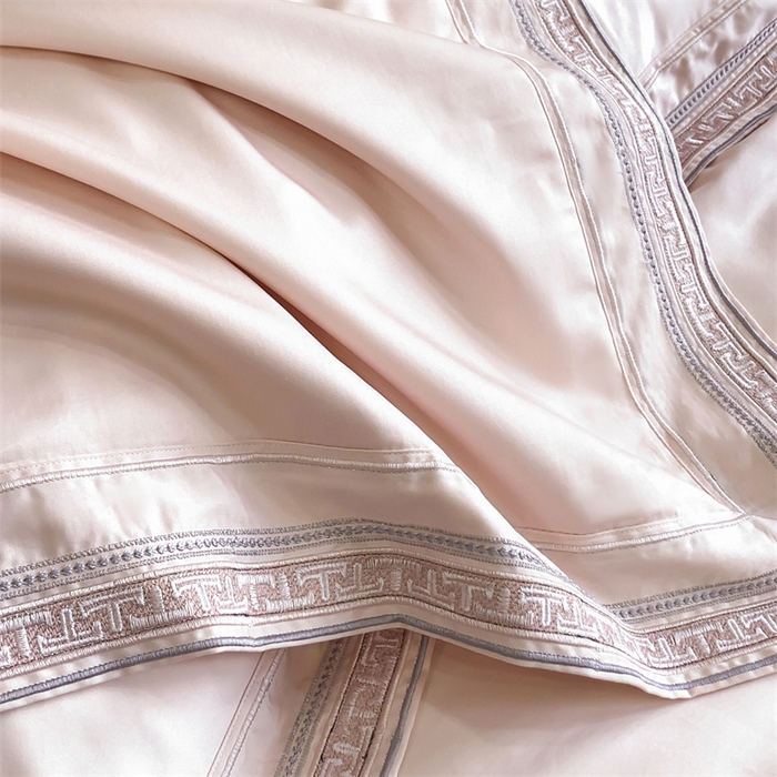 91家纺网 家纺一手货源 找家纺 2025新款全棉长绒棉刺绣四件套-迷宫 迷宫-粉