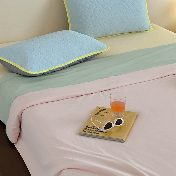 91家纺网 家纺一手货源 找家纺 顾里2025新款冰皮抗菌凉感被 芭乐茉莉