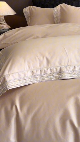 91家纺网 家纺一手货源 找家纺 2025新款全棉长绒棉刺绣四件套-迷宫 迷宫-香槟