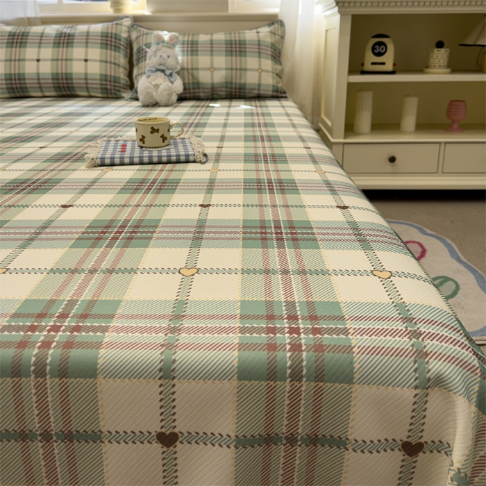 91家纺网 家纺一手货源 找家纺 星座家纺 2025新款斜纹提花凉感丝凉席床单款三件套 水木年华