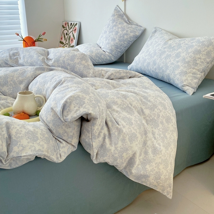 91家纺网 家纺一手货源 找家纺 于果 2025新款全棉双层纱四件套第四批 洛克庄园