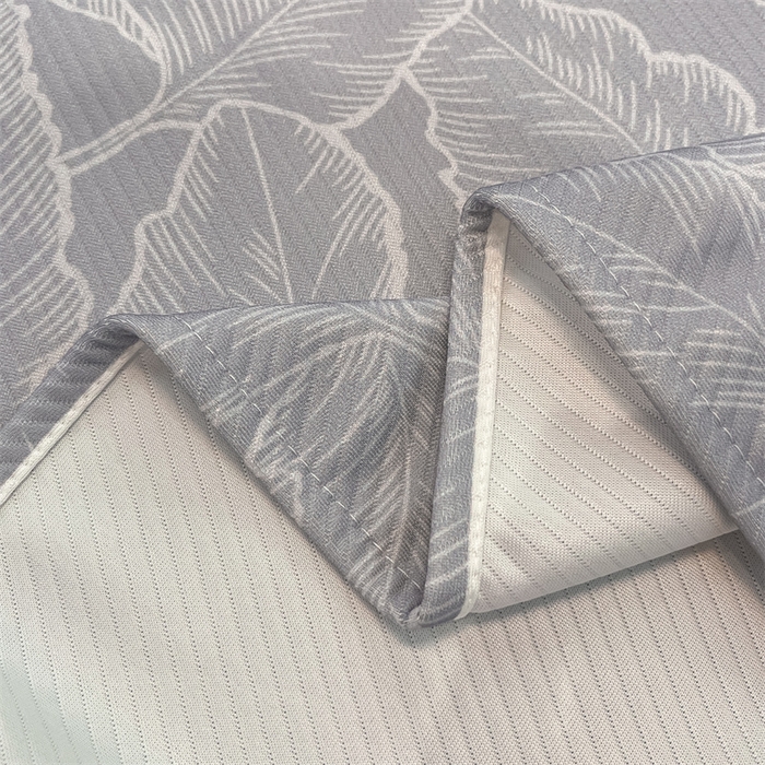 91家纺网 家纺一手货源 找家纺 星座家纺 2025新款斜纹提花凉感丝凉席床单款三件套 叶之语-灰