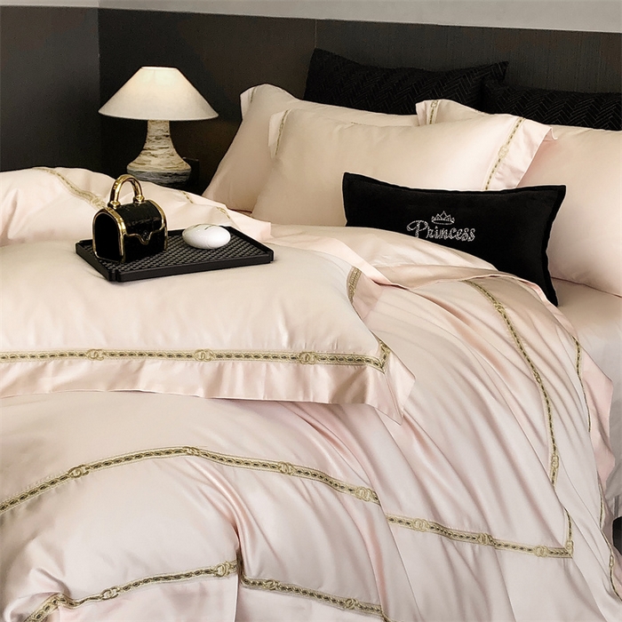 91家纺网 家纺一手货源 找家纺 2025新款全棉长绒棉刺绣四件套-慕研 慕研-粉玉