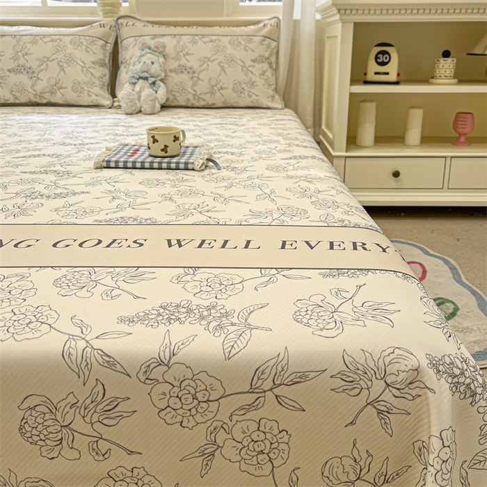 91家纺网 家纺一手货源 找家纺 （总）星座家纺 2025新款斜纹提花凉感丝凉席床单款三件套