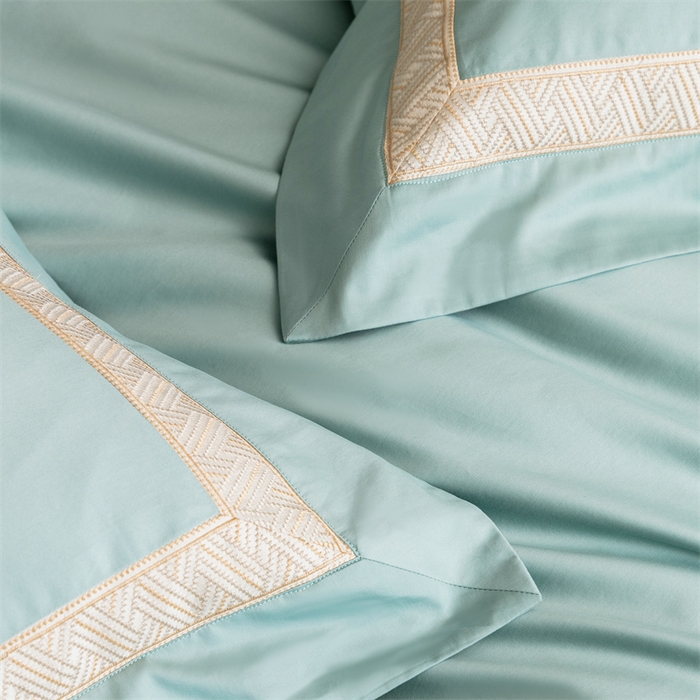 91家纺网 家纺一手货源 找家纺 2025新款全棉长绒棉刺绣四件套-时光 时光-绿