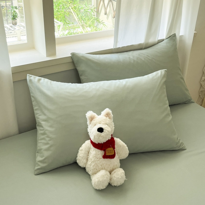 91家纺网 家纺一手货源 找家纺 泽西2025新品全棉卡通床笠 开心鳄-豆绿