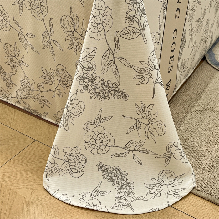 91家纺网 家纺一手货源 找家纺 星座家纺 2025新款斜纹提花凉感丝凉席床单款三件套 午后茶花