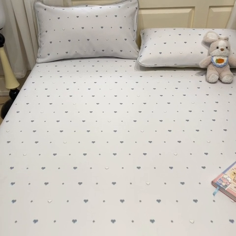 91家纺网 家纺一手货源 找家纺 星座家纺 2025新款斜纹提花凉感丝凉席床单款三件套 小幸运