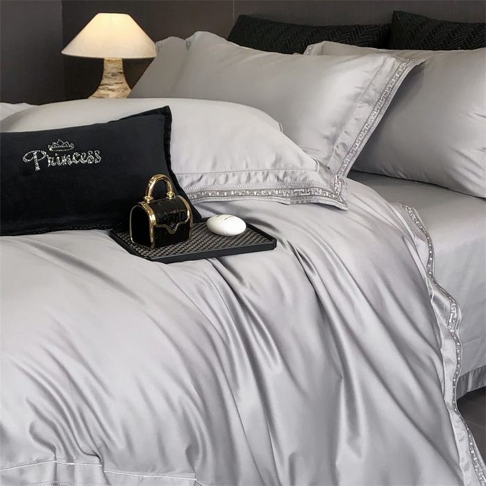 91家纺网 家纺一手货源 找家纺 2025新款全棉长绒棉刺绣四件套-迷宫 迷宫-灰