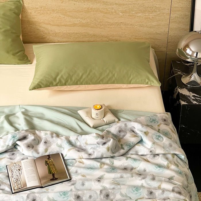 91家纺网 家纺一手货源 找家纺 顾里2025新款天丝莱赛尔夏被 花岛入梦蓝