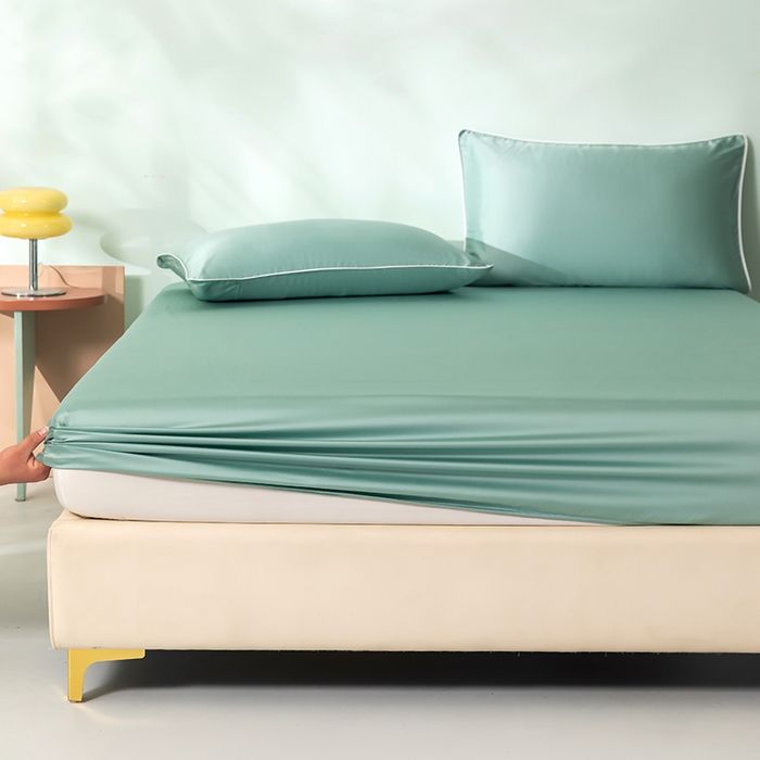 91家纺网 家纺一手货源 找家纺 百寐  2025新款素色纯色100s兰精天丝床单床笠 床笠-芬兰