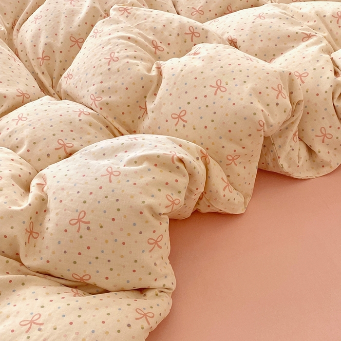 91家纺网 家纺一手货源 找家纺 于果 2025新款全棉双层纱四件套第四批 奶油派