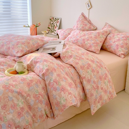 91家纺网 家纺一手货源 找家纺 （总）于果 2025新款全棉双层纱四件套第四批