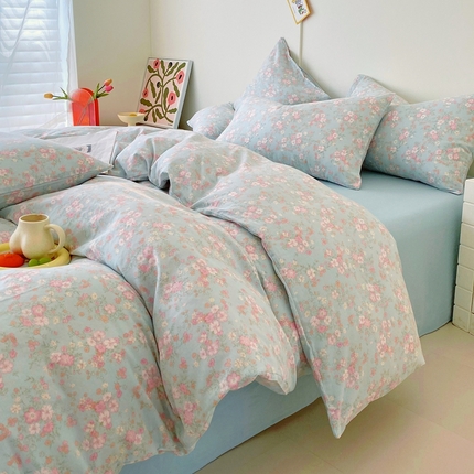 91家纺网 家纺一手货源 找家纺 （总）于果 2025新款全棉双层纱四件套第四批