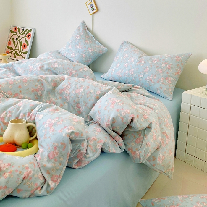 91家纺网 家纺一手货源 找家纺 于果 2025新款全棉双层纱四件套第四批 莉莉周