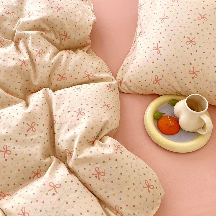 91家纺网 家纺一手货源 找家纺 于果 2025新款全棉双层纱四件套第四批 奶油派