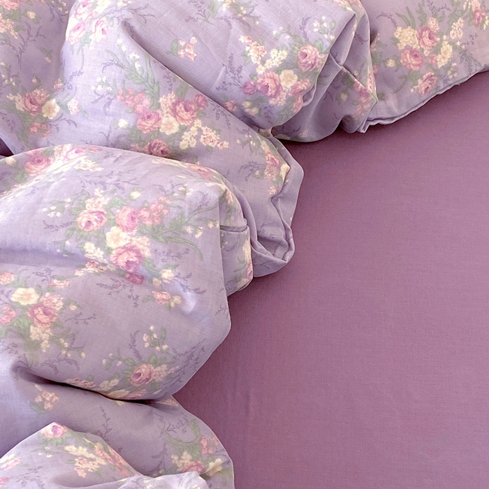 91家纺网 家纺一手货源 找家纺 于果 2025新款全棉双层纱四件套第四批 豆蔻紫