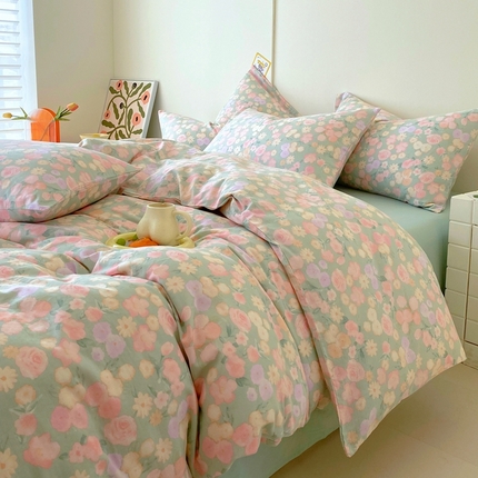 91家纺网 家纺一手货源 找家纺 （总）于果 2025新款全棉双层纱四件套第四批