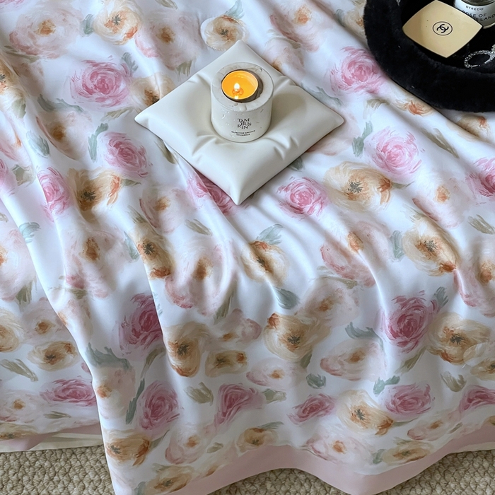 91家纺网 家纺一手货源 找家纺 顾里2025新款天丝莱赛尔夏被 花岛入梦粉