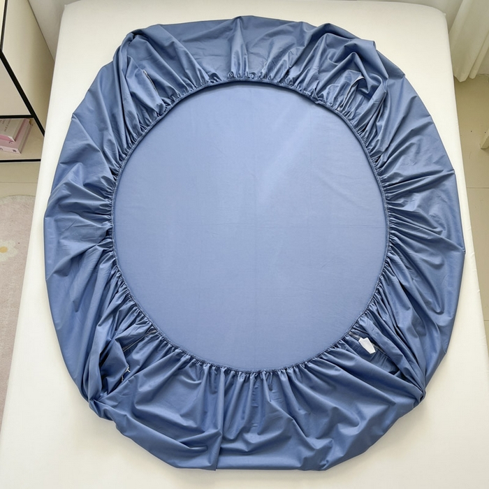 91家纺网 家纺一手货源 找家纺 泽西2025新品全棉卡通床笠 福小象-牛仔蓝