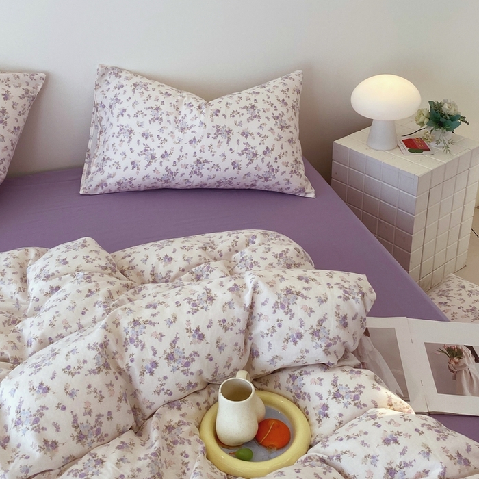 91家纺网 家纺一手货源 找家纺 于果 2025新款全棉双层纱四件套第四批 芊芊花影