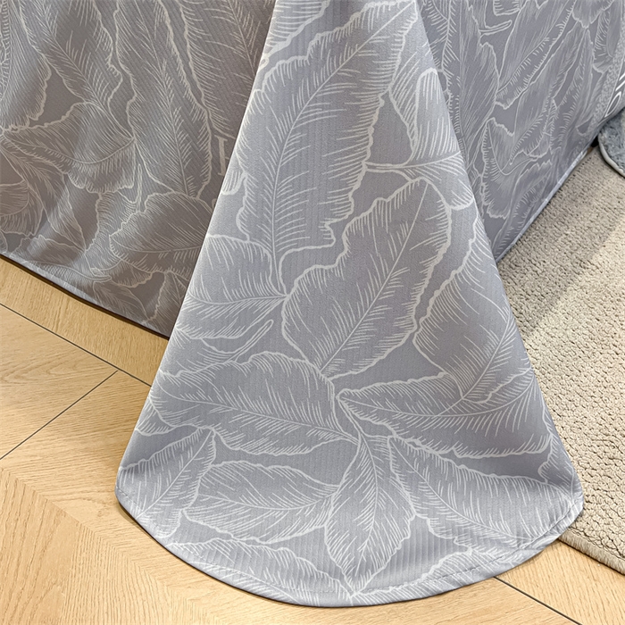 91家纺网 家纺一手货源 找家纺 星座家纺 2025新款斜纹提花凉感丝凉席床单款三件套 叶之语-灰