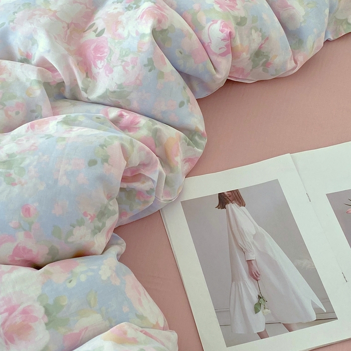 91家纺网 家纺一手货源 找家纺 于果 2025新款全棉双层纱四件套第四批 黎明心境