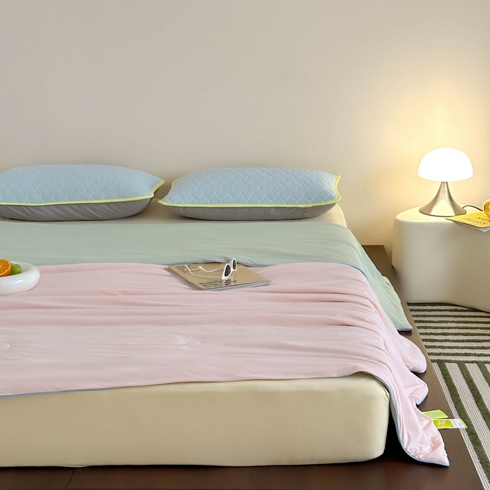 91家纺网 家纺一手货源 找家纺 顾里2025新款冰皮抗菌凉感被 芭乐茉莉