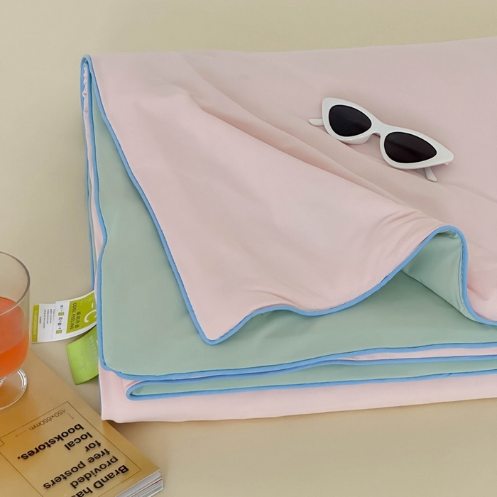 91家纺网 家纺一手货源 找家纺 顾里2025新款冰皮抗菌凉感被 芭乐茉莉