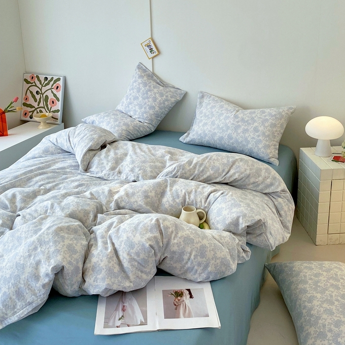 91家纺网 家纺一手货源 找家纺 于果 2025新款全棉双层纱四件套第四批 洛克庄园