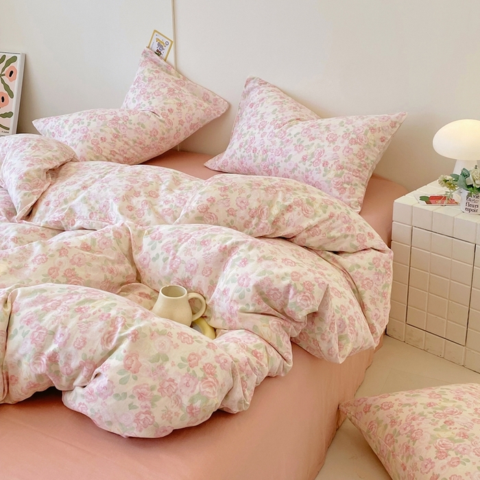 91家纺网 家纺一手货源 找家纺 于果 2025新款全棉双层纱四件套第四批 欧若拉