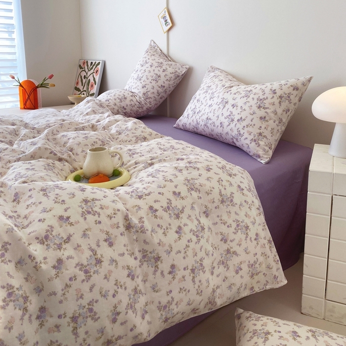 91家纺网 家纺一手货源 找家纺 于果 2025新款全棉双层纱四件套第四批 芊芊花影