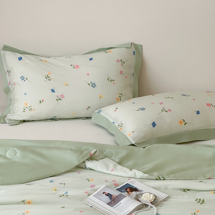 91家纺网 家纺一手货源 找家纺 顾里2025新款天丝莱赛尔夏被 春日心动