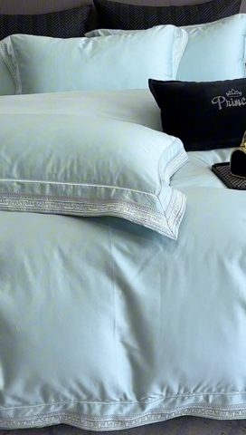 91家纺网 家纺一手货源 找家纺 2025新款全棉长绒棉刺绣四件套-迷宫 迷宫-翠绿