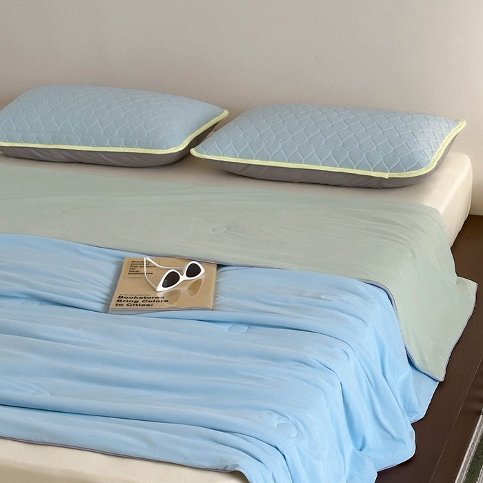 91家纺网 家纺一手货源 找家纺 顾里2025新款冰皮抗菌凉感被 冻海绿果