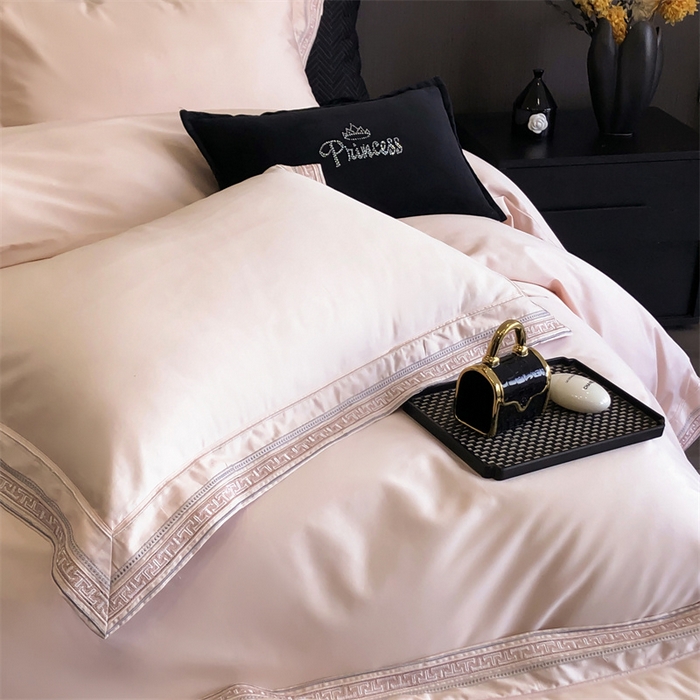 91家纺网 家纺一手货源 找家纺 2025新款全棉长绒棉刺绣四件套-迷宫 迷宫-粉