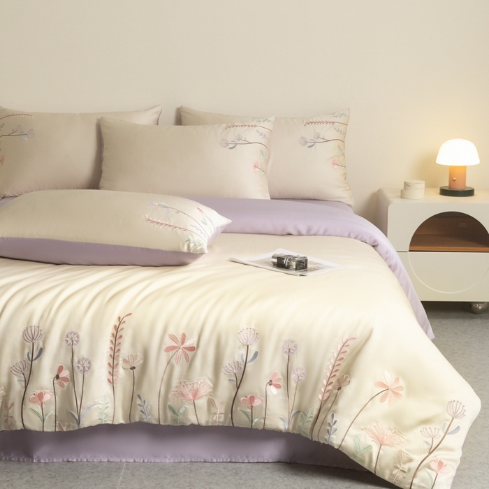 91家纺网 家纺一手货源 找家纺 （总）618家纺 2025新款60S100支进口兰精天丝四件套-初夏