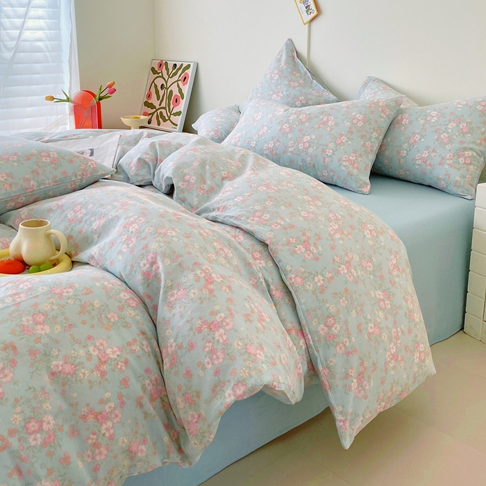 91家纺网 家纺一手货源 找家纺 于果 2025新款全棉双层纱四件套第四批 莉莉周